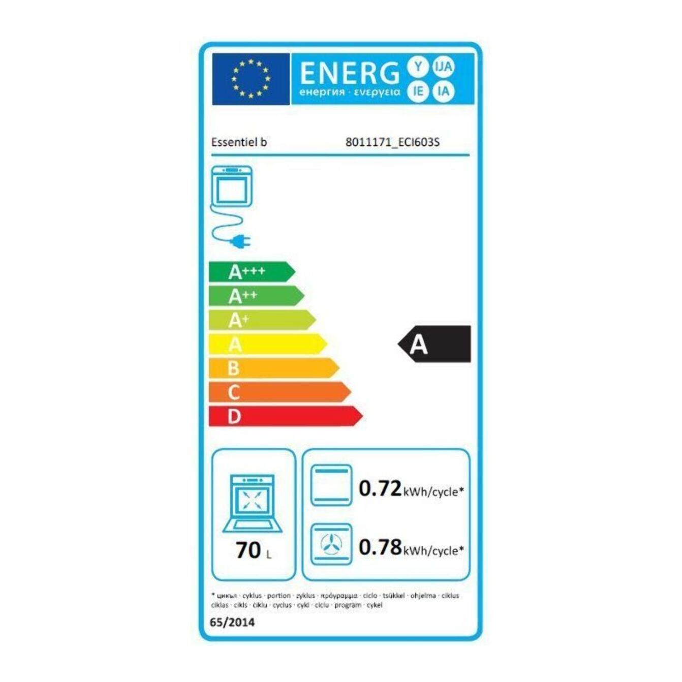 Cuisinière induction ESSENTIELB ECI603s