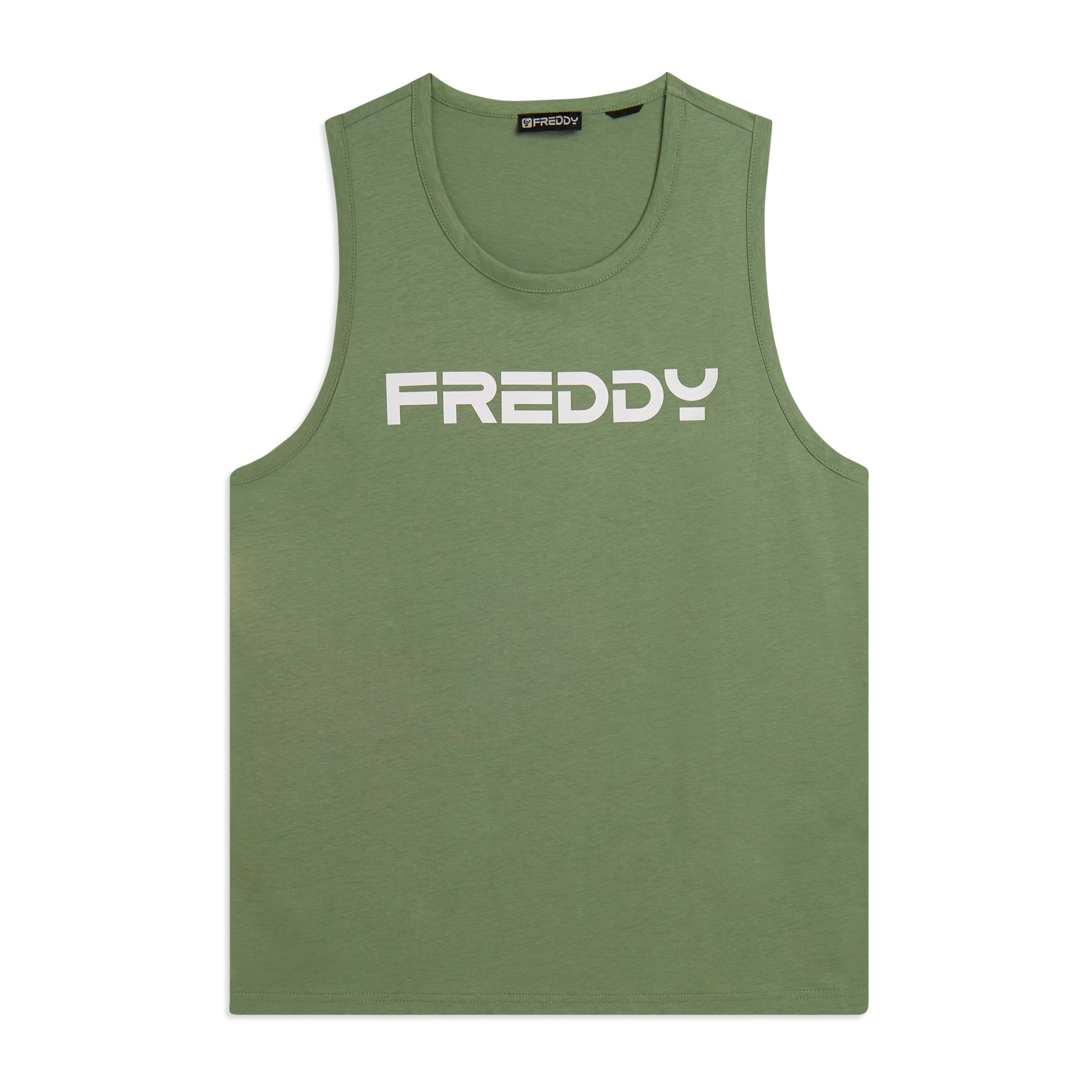 Canotta in cotone con retro vogatore e logo FREDDY