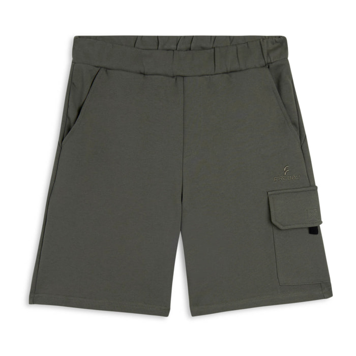 Pantaloni corti in Cotone con Tasca Cargo singola