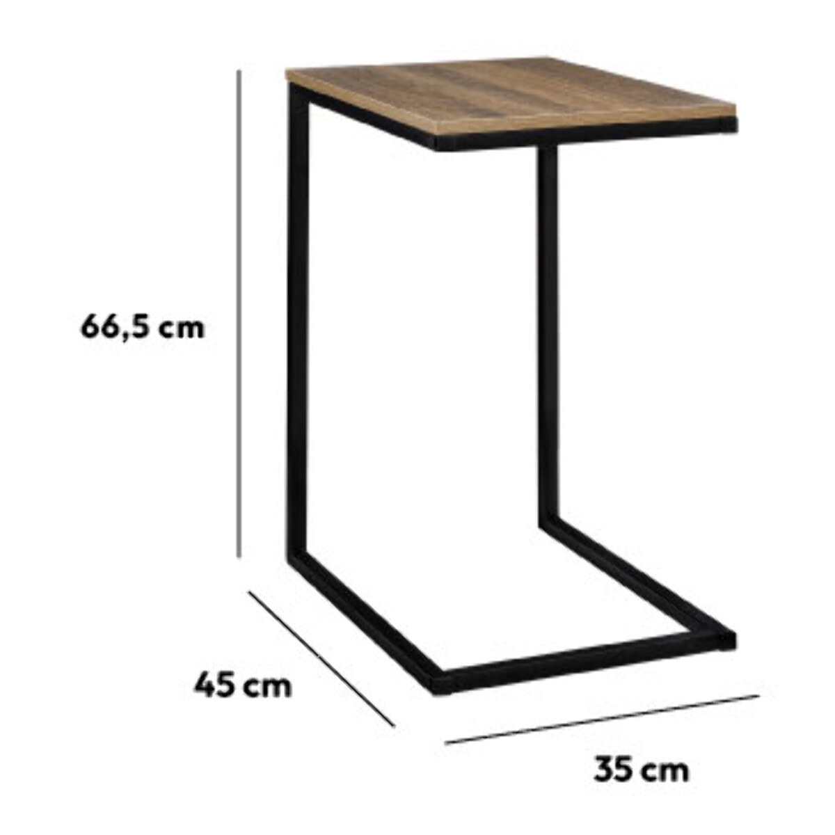 Bout de canapé indus Effet bois foncé