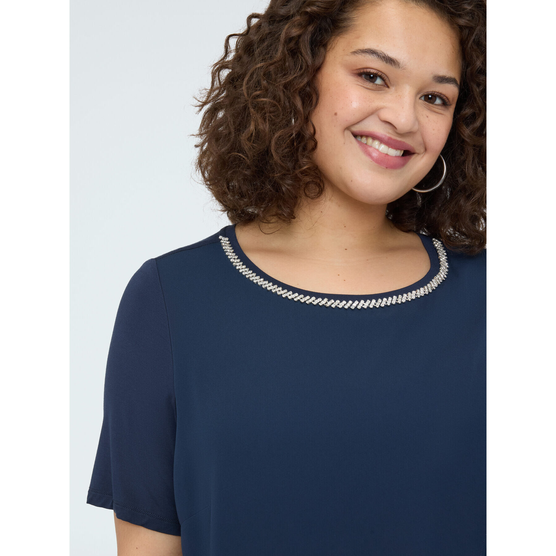 Fiorella Rubino - Camiseta con detalle en el escote - Azul