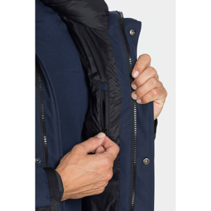 GIACCONE IMBOTTITO CON CAPPUCCIO COLOR BLOCK