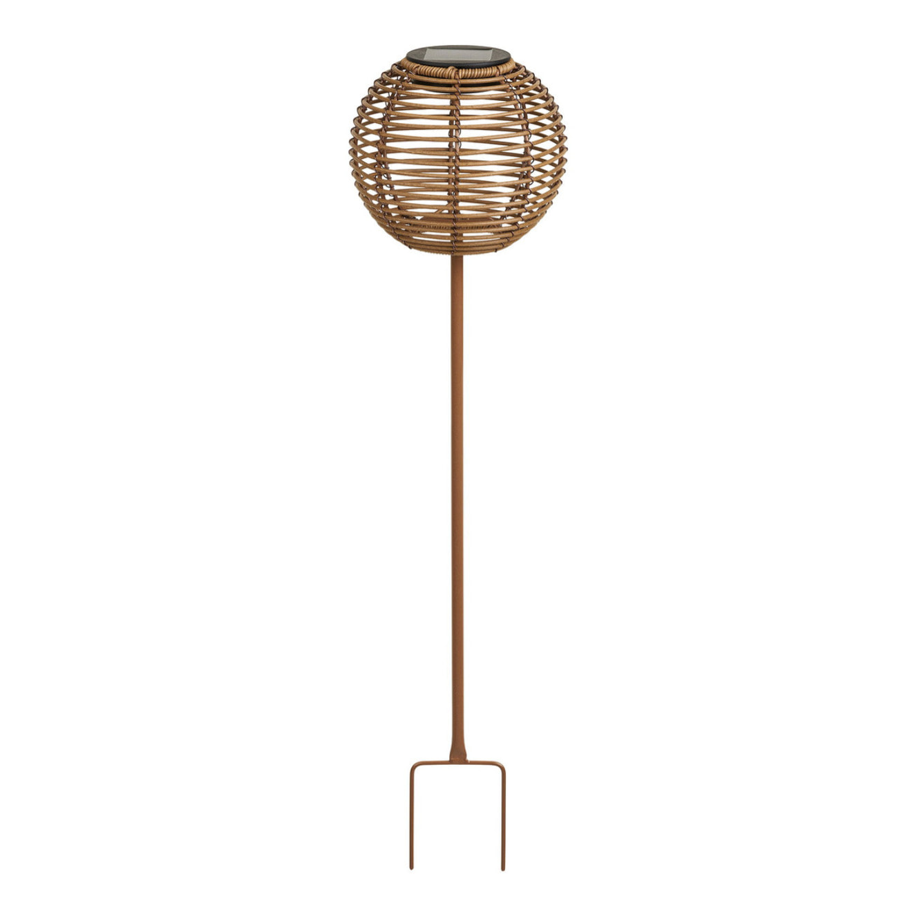 Lampada solare Carlisle in metallo e PE natural — piantana outdoor 70 cm