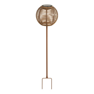 Lampada solare Carlisle in metallo e PE natural — piantana outdoor 70 cm