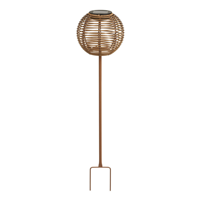 Lampada solare Carlisle in metallo e PE natural — piantana outdoor 70 cm