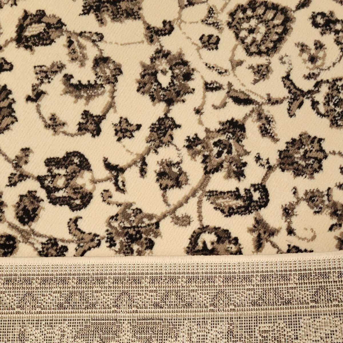 Tapis Ladi motif traditionnel oriental beige et noir