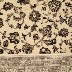 Tapis Ladi motif traditionnel oriental beige et noir