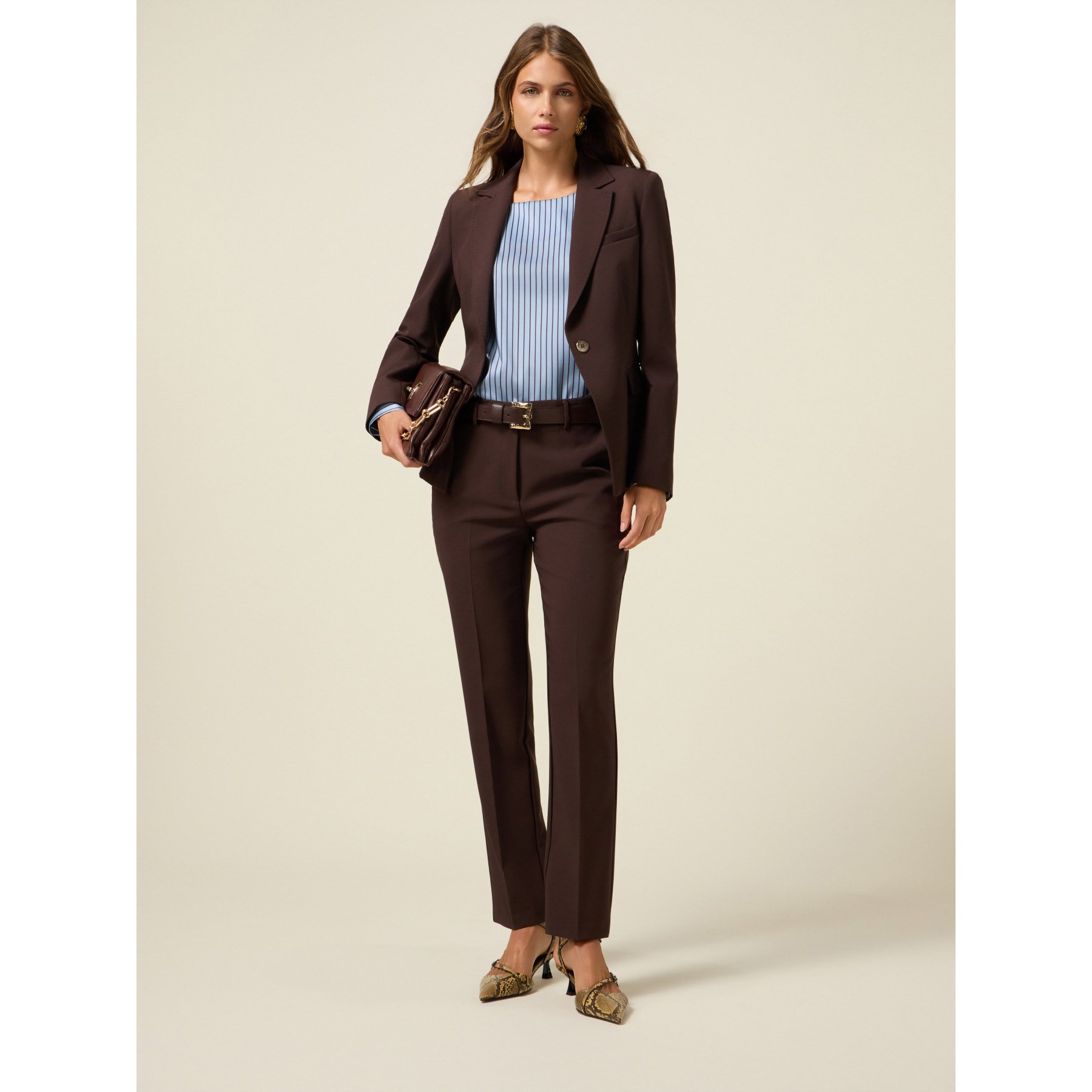 Oltre - Blazer de tejido técnico - Marrón