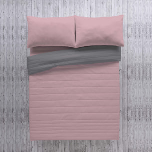 Naturals - Colcha Bouti - Lisa - Reversible - 100% Microfibra - 70 gr/m² - Rosa Viejo/I.807 Gris