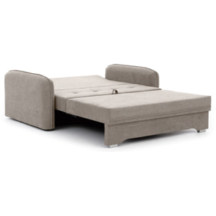 Michelle - canapé droit 3 places convertible avec coffre en velours - Beige