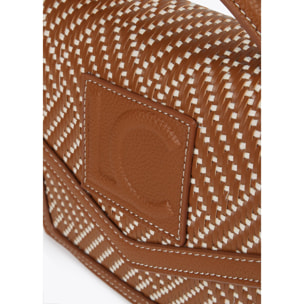 Borsa a tracolla intrecciata con patta