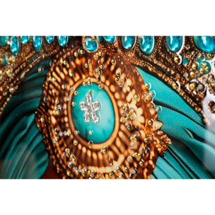 STAMPA DECORATA SU TELA LACCATA C/CORNICE MAYA CM 50X3,5X100