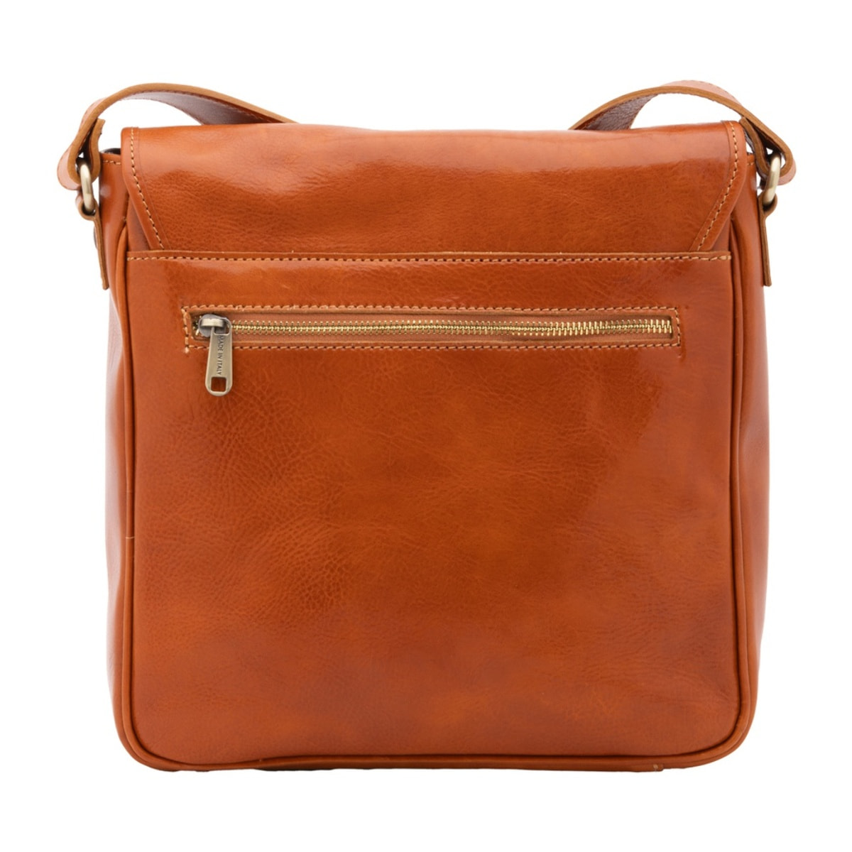 Borsa a tracolla da uomo in vera pelle - Modello False - Made in Italy - 29.0 x 28.0 x 9.0 cm