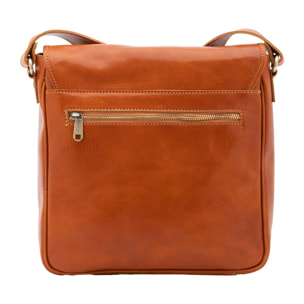 Borsa a tracolla da uomo in vera pelle - Modello False - Made in Italy - 29.0 x 28.0 x 9.0 cm