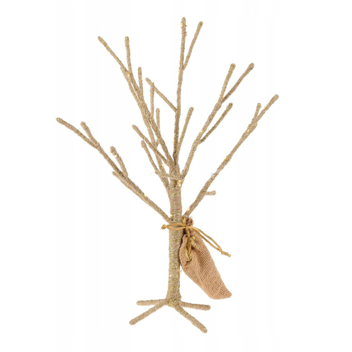 Árbol 6x40cm con 30 luces led en color oro