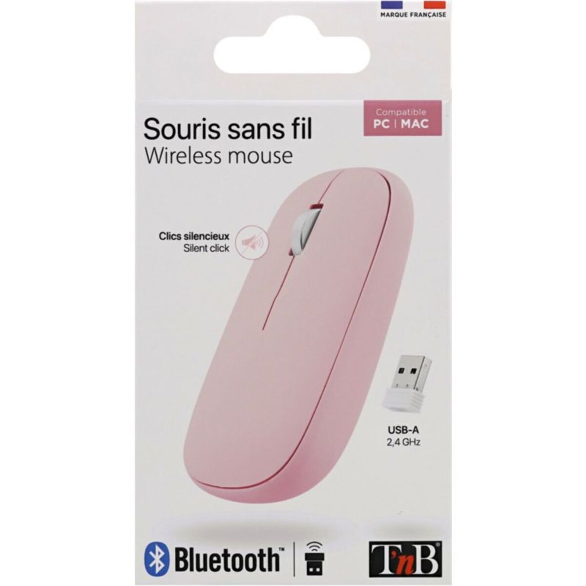 Souris sans fil TNB rose Dual Connect