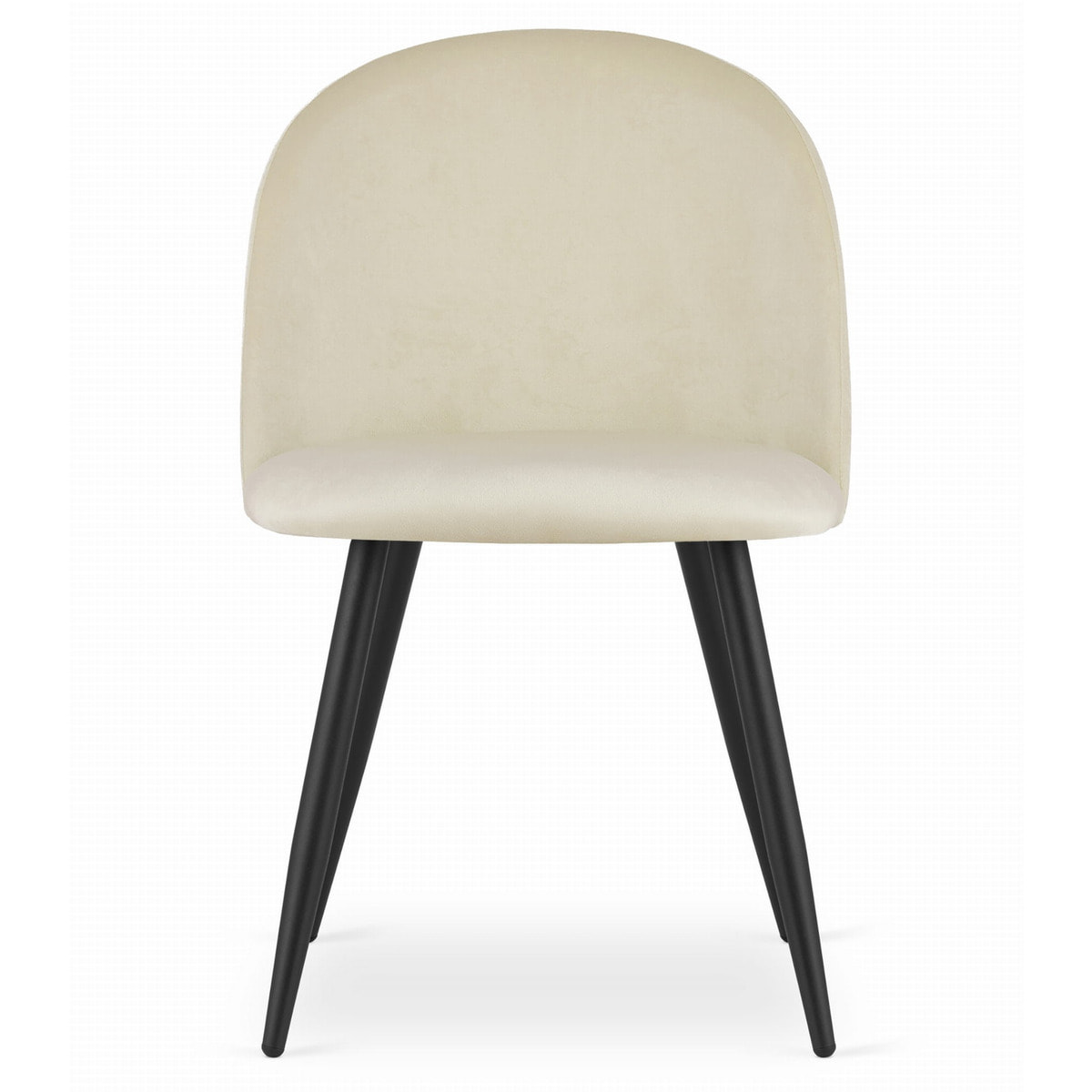 Set di 2 sedie Bello in velluto beige con gambe nere
