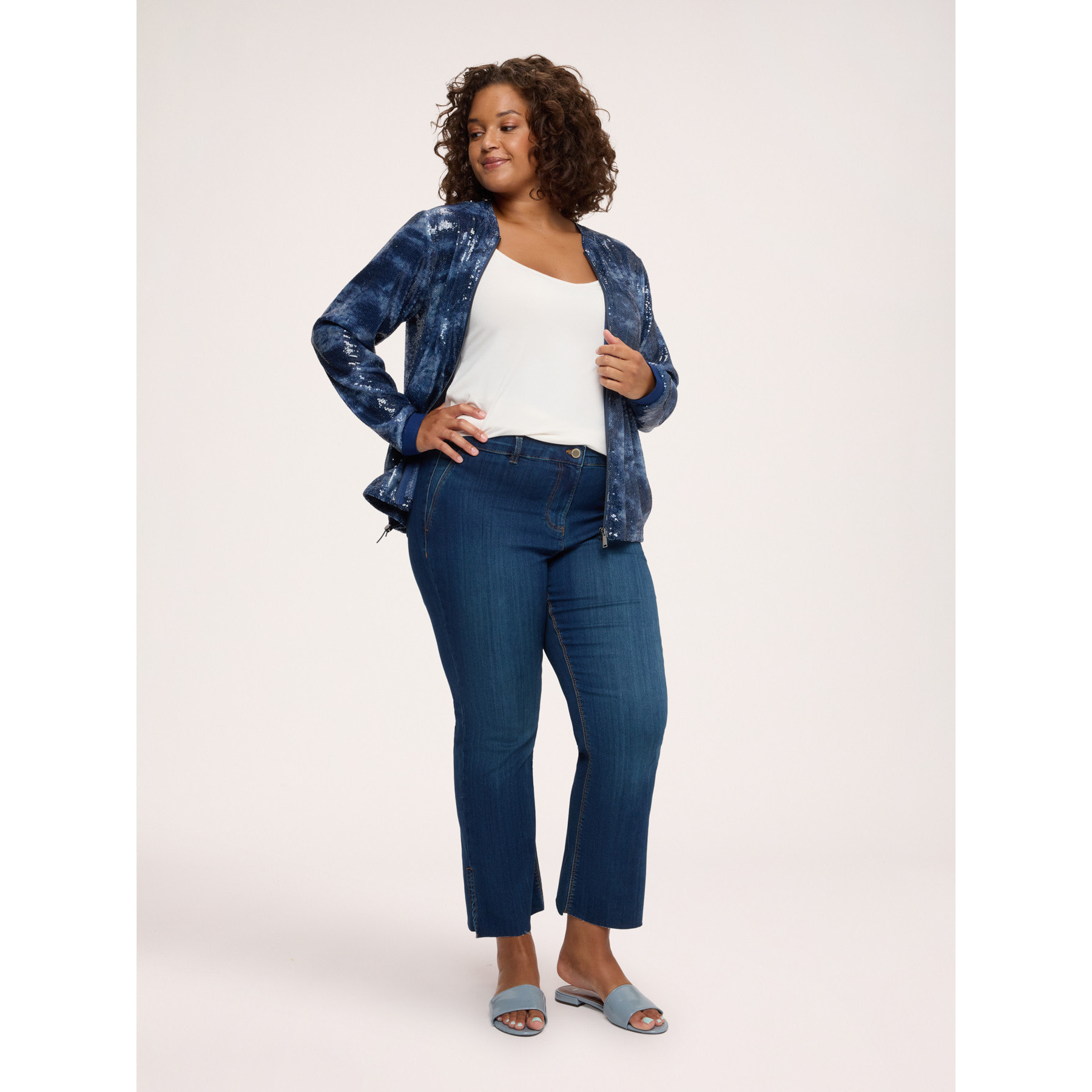 Fiorella Rubino - Jeans Kick Flare con abertura - Azul