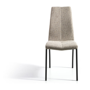 Set de 4 sillas – Tela jaspeada marrón con patas negras