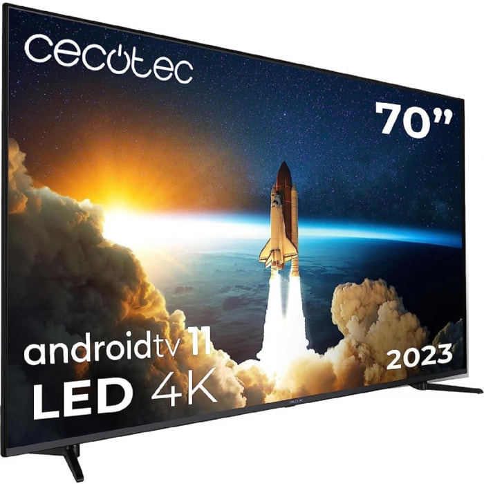 Cecotec TV QLED 70” Smart TV V1+ Series VQU11070+. 4K UHD, Android 11, Frameless