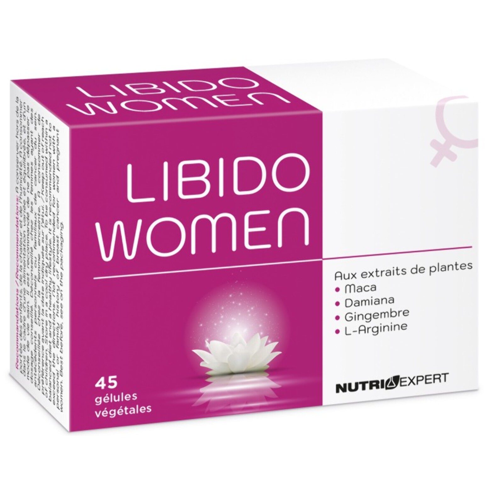 NUTRI EXPERT - Libido Women - Soutient les performances physiques - Réduit le stress et la fatigue - Actifs naturels - Sans gluten - 3 blisters de 15 gélules végétales