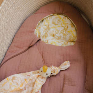 Nid d'ange réversible uni / motif Safari - Rose Blush