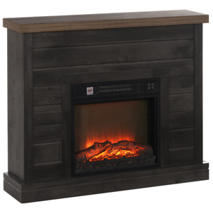 Chimenea Eléctrica 1800W Chimenea Decorativa con Efecto de Llama Mando a Distancia Temporizador Semanal Protección Contra Sobrecalentamiento para Sala 30 m² Gris Oscuro