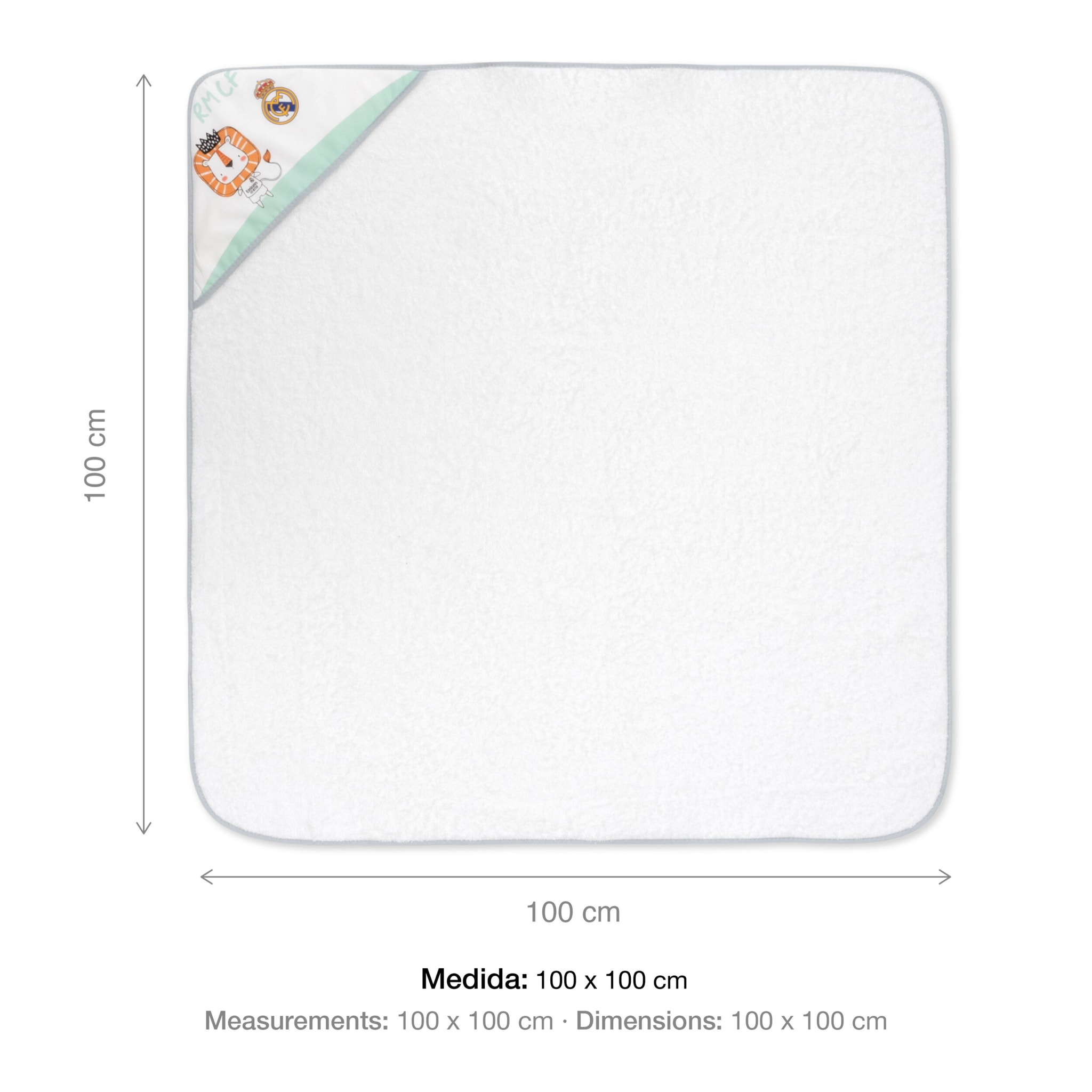 Capa de Baño 1X1 Real Madrid Leon Escudo Bco/Gris