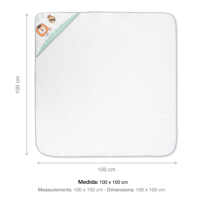 Capa de Baño 1X1 Real Madrid Leon Escudo Bco/Gris