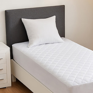 Protege matelas 100% polyester 75gsm quilte - blanc