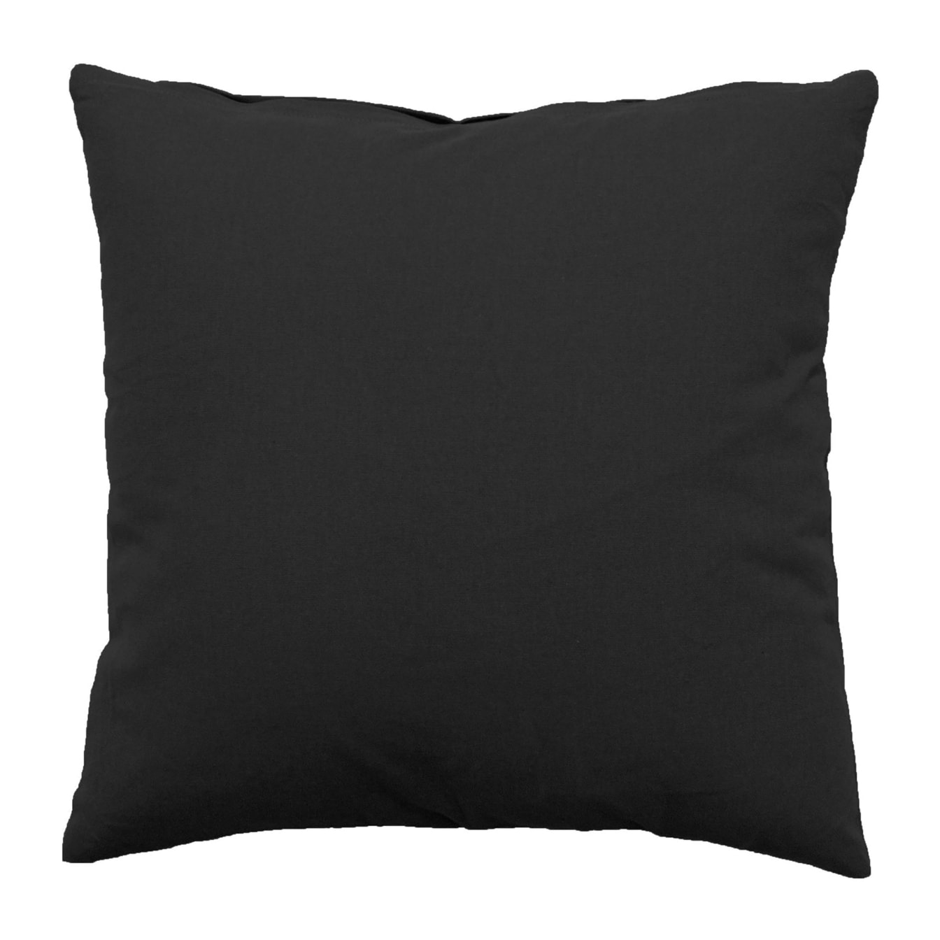 Coussin déhoussable uni en coton - Gris anthracite