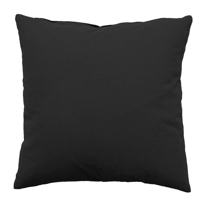 Coussin déhoussable uni en coton - Gris anthracite