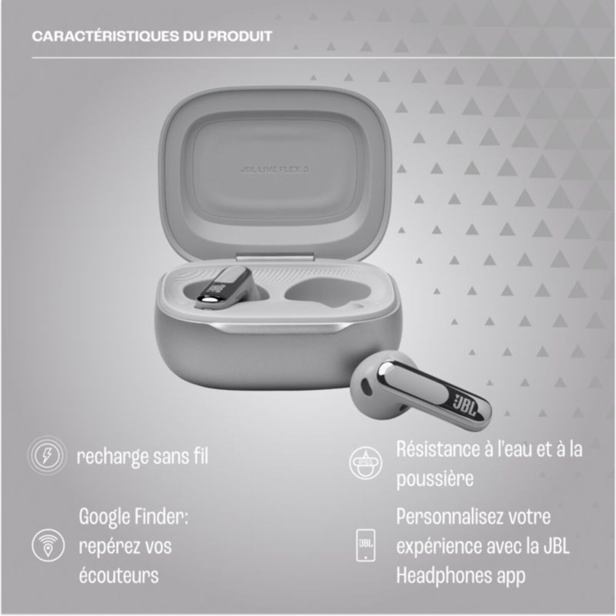 Ecouteurs JBL Live Flex 3 Argent