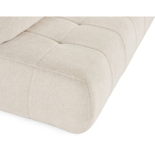 Bowie - canapé 3 places convertible coffre + coussin rond inclus en tissu texturé - Beige