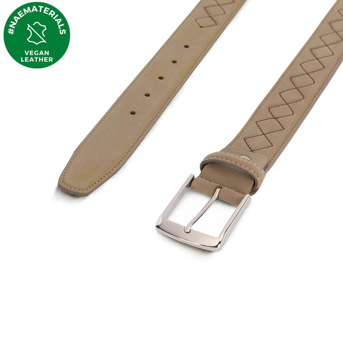 Amer Beige Cinturón hombre nobuck vegano