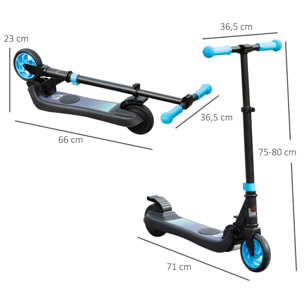 Patinete Eléctrico para Niños de +6 Años Plegable con Altura Ajustable Azul