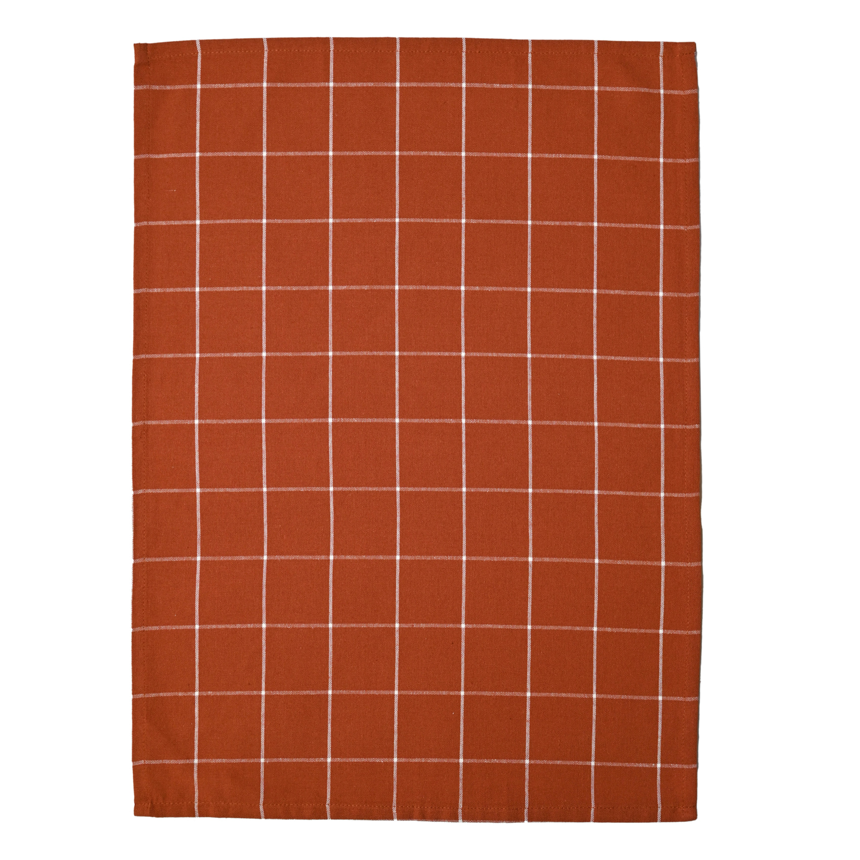 Torchon de cuisine en coton à motif carreaux - Terracotta