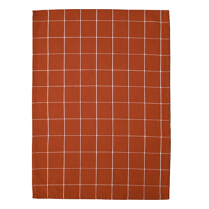 Torchon de cuisine en coton à motif carreaux - Terracotta