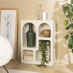 HELENA - Etagère 4 niches 60x24cm en bois peint couleur beige