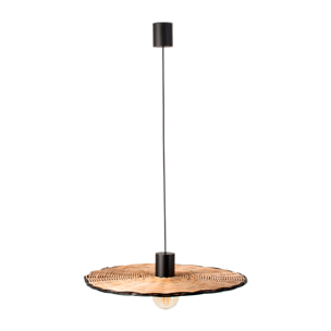 COSTAS 600 Lampe suspension noire/rotin