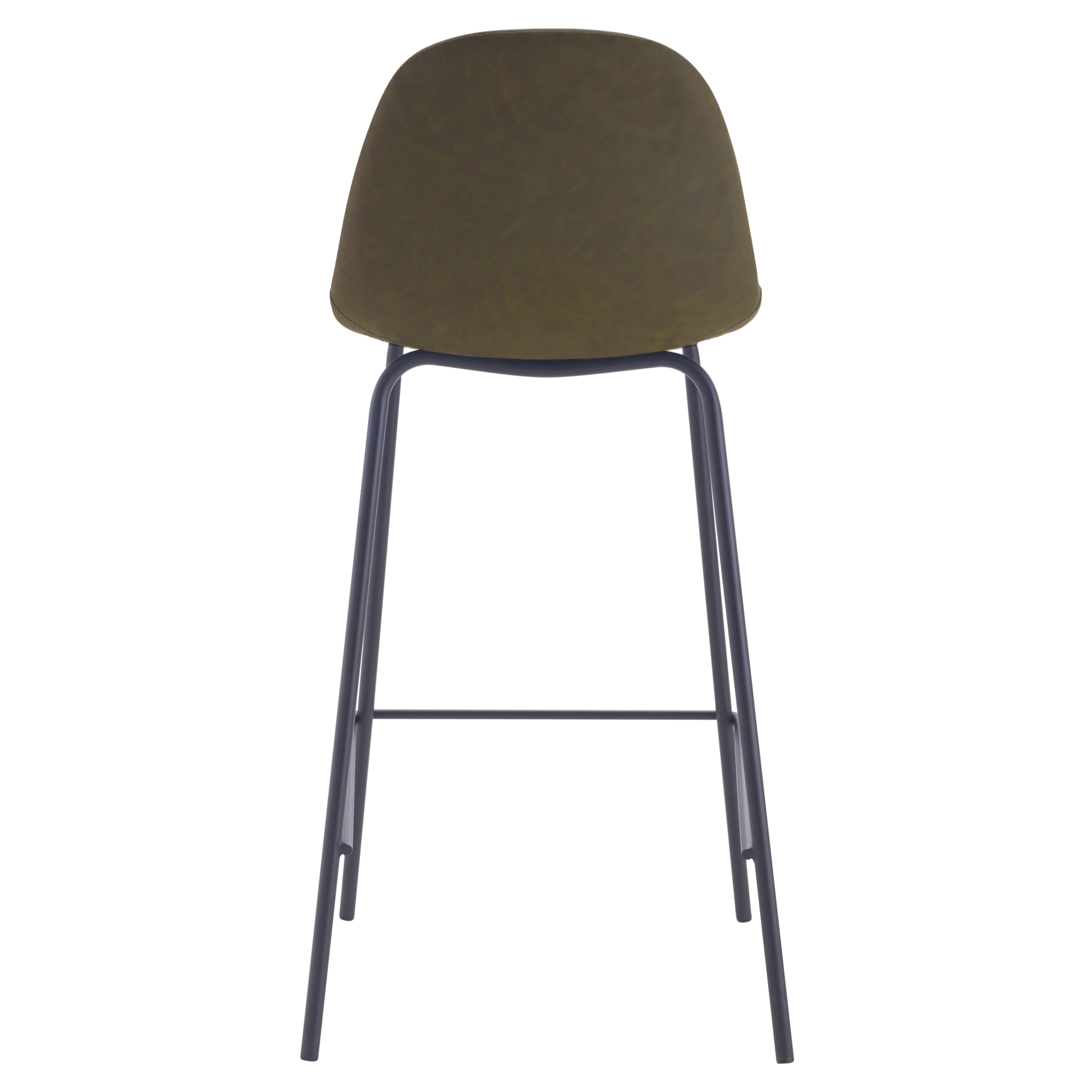 Lot de 2 chaises pour îlot central 65 cm en cuir synthétique kaki - Henrik