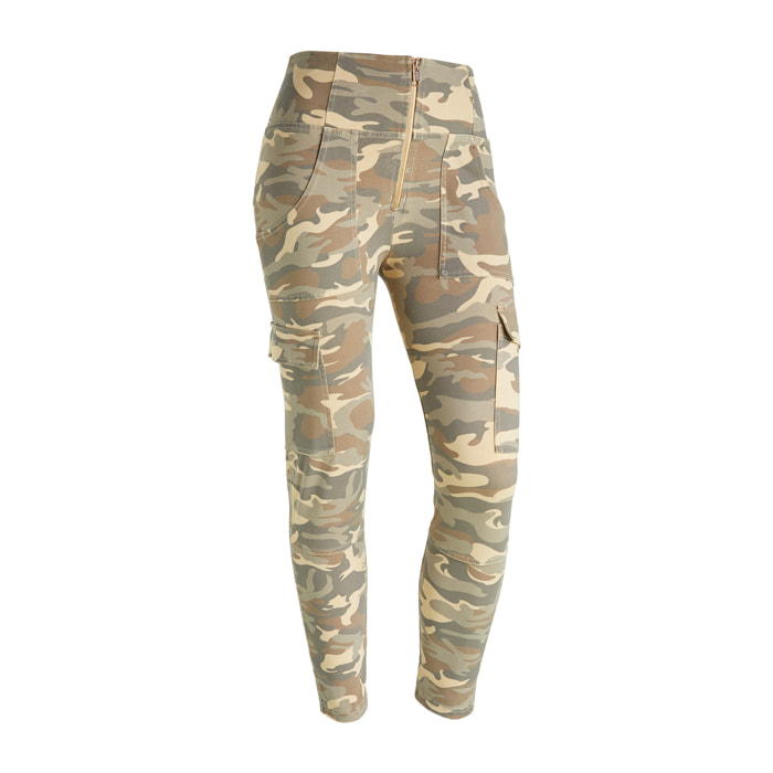 Pantaloni WR.UP® stile cargo con vita alta in jersey camo