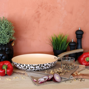 Poêle en aluminium 28cm motif léopard - tous feux LEOPARD