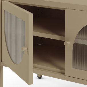 Meuble TV 2 portes 2 niches en métal - YSIA