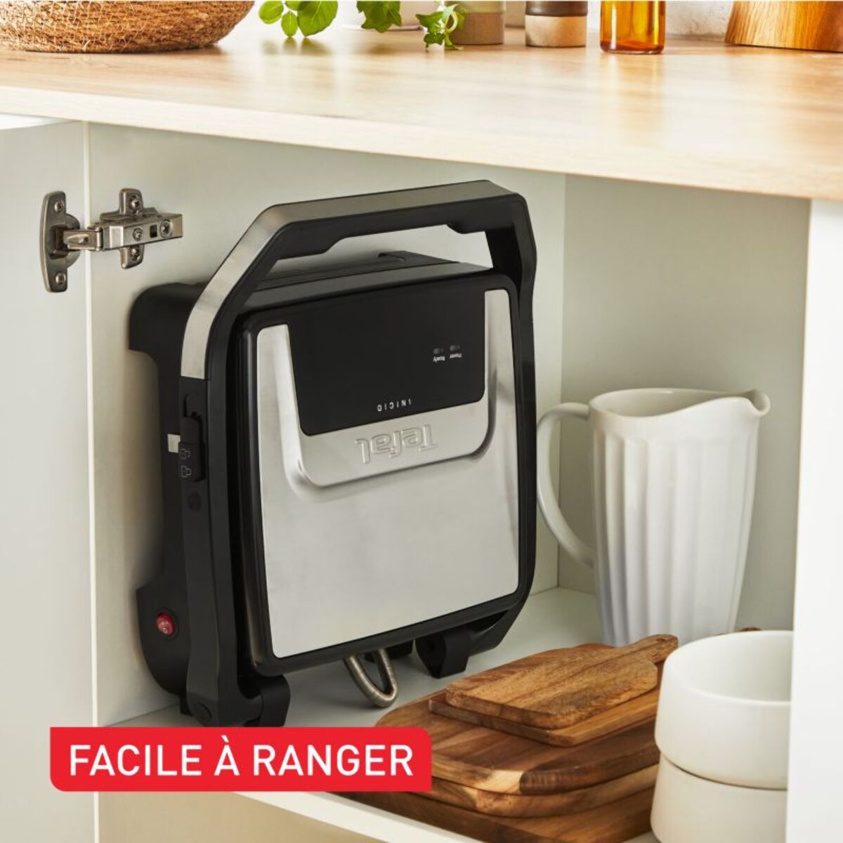 Grille-viande TEFAL GC271D10 noir gris à poser, 29x26 cm