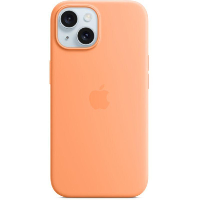 Coque APPLE Iphone 15 MagSafe silicone Sorbet orange