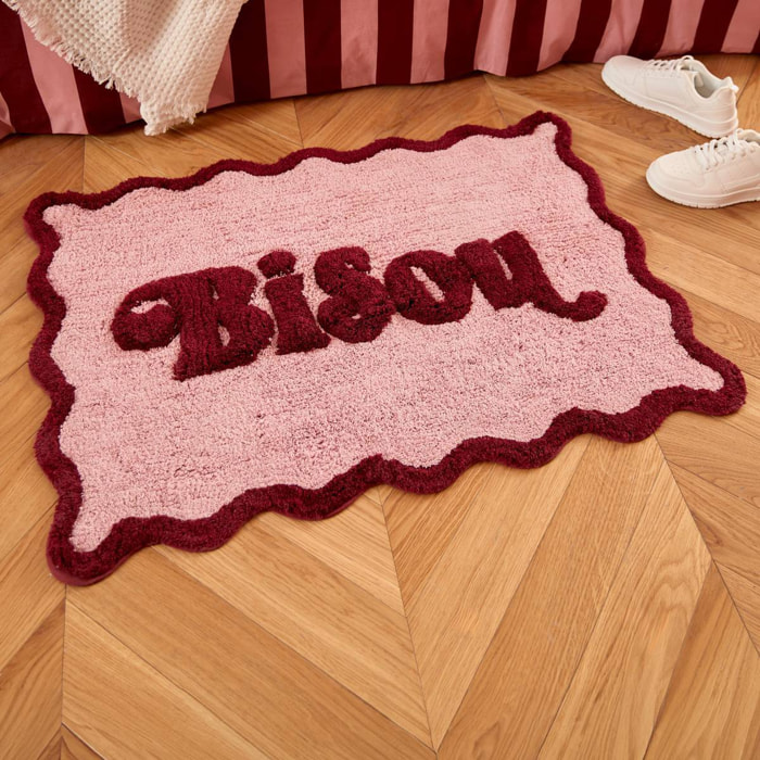 Tapis effet laine Cherry rose 90x60cm