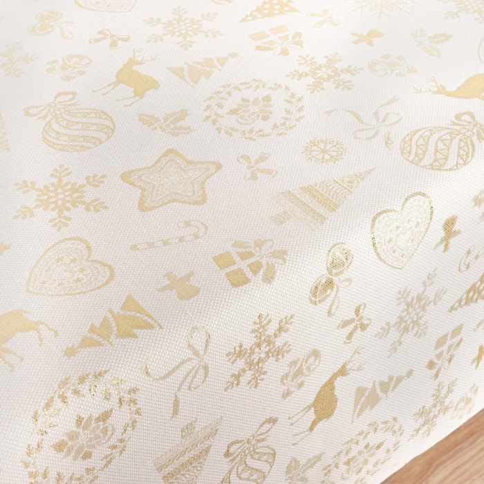 Nappe Anti-tâches Toucher du Tissu Jacquard R22119 Natural Oro Lurex