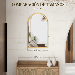 Espejo de Pared 65x110 cm Espejo de Recibidor con Marco de Madera en Forma de Ventana Espejo Decorativo para Salón Dormitorio Entrada Natural