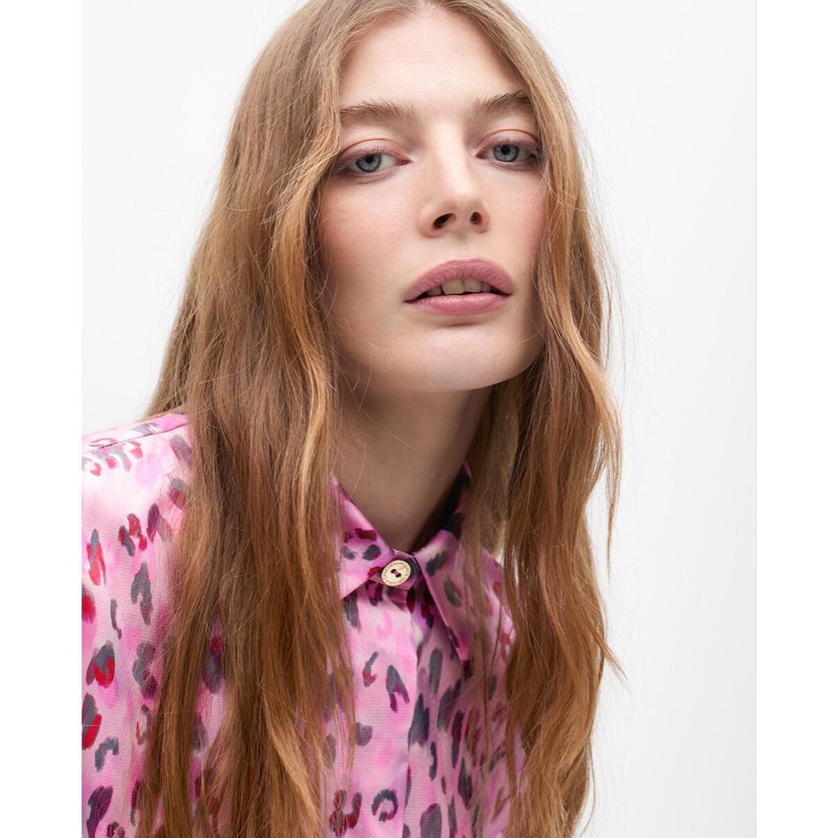 Camicia dritta stampa animale